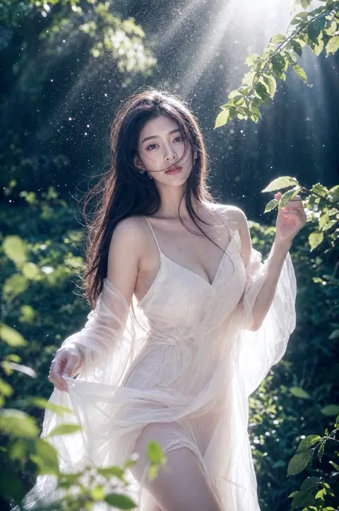 森林丁达尔光写真